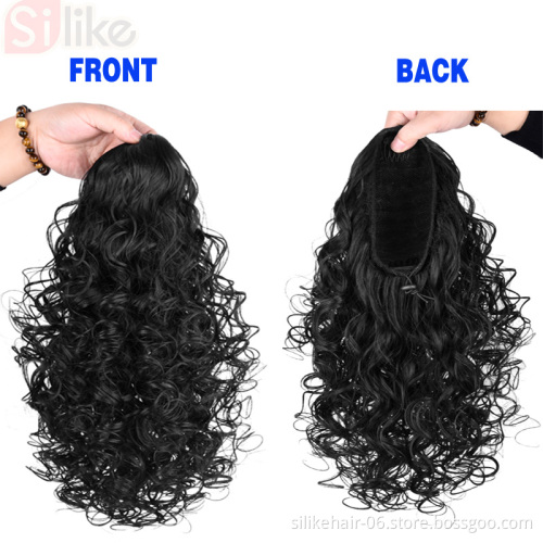 Drawstring Ponytail 18" Puff  Afro Kinky Curly  Synthetic Clip In Extensions  Water Wave  Drawstring Ponytail Hair Extensions